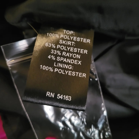 Leslie Fay bow tie top and black skirt dress sz 10 - Picture 8 of 8